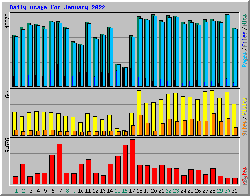 Daily usage for January 2022