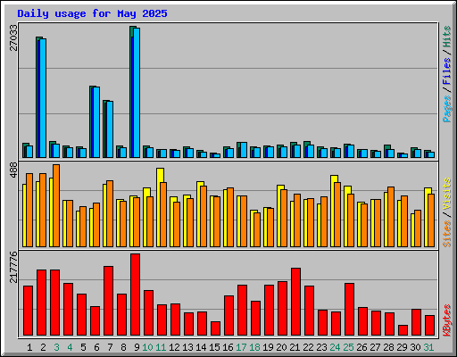 Daily usage for May 2025