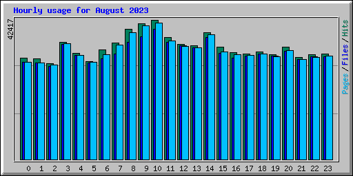 Hourly usage for August 2023