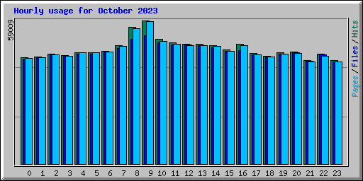 Hourly usage for October 2023