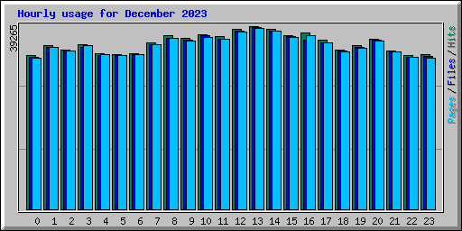 Hourly usage for December 2023