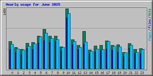 Hourly usage for June 2025