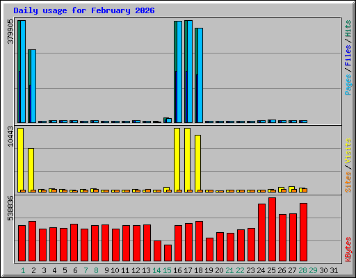 Daily usage for February 2026